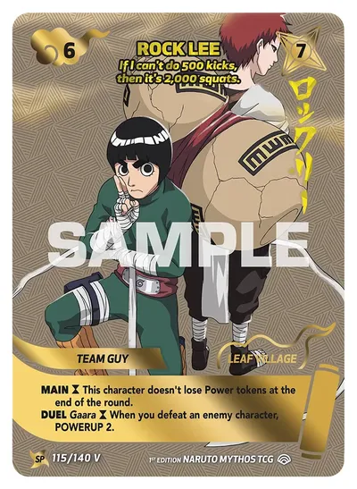 Rock Lee - "If I can't do 500 kicks, then it's a 2,000 squats."