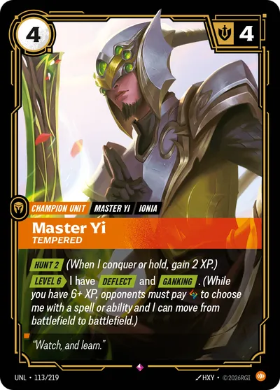 Master Yi, Tempered
