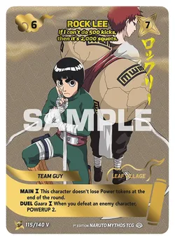 Rock Lee - "If I can't do 500 kicks, then it's a 2,000 squats."