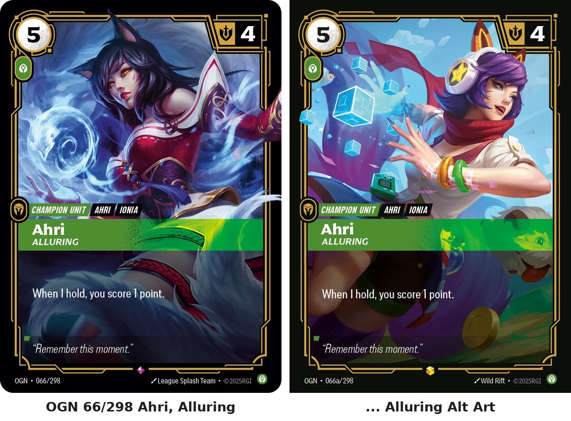 OGN 66 Ahri, Alluring beside its alternate art
